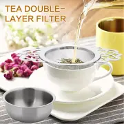 Stainless Steel Tea Strainer Fine Mesh Loose Leaf Tea Infuser Sieve with Cup