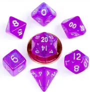 Acrylic Polyhedral Dice Set (Stardust Purple) - 10mm