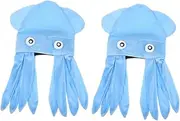 [CALLARON] 2pcs Quirky Octopus Hat Fun Animal Headgear for Men Women for Parties Festivals Travel Halloween Birthday Celebrations Lightweight Portable Costume Accessory
