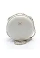 二奢 Pre-loved Chanel matelasse round chain shoulder bag leather off white gold hardware