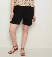 BNWT AUTOGRAPH Ladies Plus Size 30 Black Stretch Denim Shorts