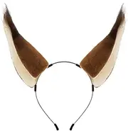 Headband with Brown Squirrel Ears, Headgear for Stage Appearances, Parties, Role -playing Games