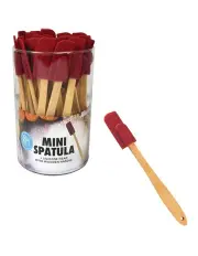 [R&M] Silicone Mini Spatula With Wood Handle in Red