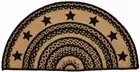Braided Hearth or Doorway Rug Eco-Friendly Half Circle 33" L Farmhouse Stars