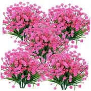 Bundles Artificial Outdoor Flowers Fake UV Resistant No Fade Greenery 20 Pink