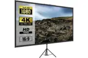 VEVOR Tripod Projector Screen with Stand 254 cm 4K HD 16:9 Home Cinema Portable