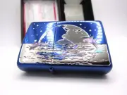 Dolphin Space Shell Inlay Earth Sea Star Ion Blue & Silver Zippo 2021 MIB