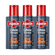 pack of 3 Alpecin C1 Caffeine Shampoo, 8.45 fl oz Caffeine Shampoo Cleanses