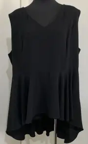 Ladies Size 26 SIMPLY BE Dipped Peplum Top NWT, Black
