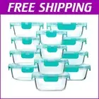 Premium Borosilicate Glass Meal Prep Containers - 12 Sizes for All Kitchen Needs