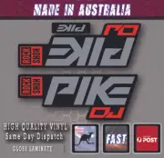 Rockshox PIKE DJ style Fork Decal GLOSS RED/GREY/BLK Stickers Laminated REPO MTB