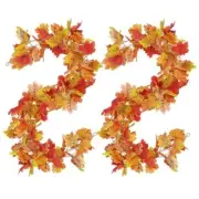 Fall Garland, 2 Pack Maple Leaf Fall Decorations for Home, Halloween Yellow