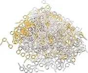 GARVALON Screw Eye Pin Mini Set Essential for Jewelry Making Metal Eye Screw Hooks Self-Tapping for Easy Stringing