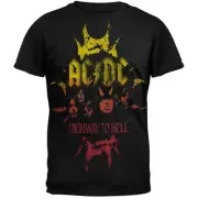 New Official AC/DC - Highway To Hell Crackle Horn Logo T-Shirt