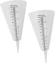 Set of 2 Rain Gauges Outdoor Rainfall Measuring Cup Tap Timer Garden Tool Plastic Rain Gauge Funnel