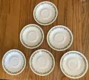 Vintage Corelle Corning Crazy Daisy Spring Blossom Saucers 6 1/4" Set of 6