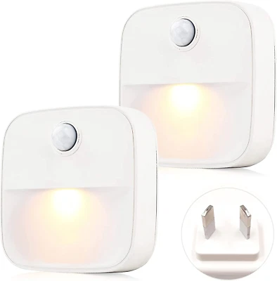 Motion Sensor Night Light 2 Pack – Smart LED Warm White Plug-In AU Plug