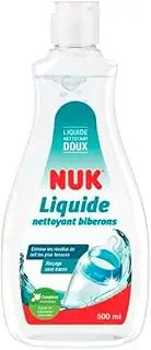 NUK Bottle Cleaner, 500 ml, Ideal for Washing Bottles, Teats and Accessories, No Fragrance, pH Neutral, Bottle Made from 100% Recycled Materials, Clear