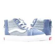 Vans Sk8-Hi Zip Chambray True Navy Toddler Kids High Top Sneakers VN0A32R3VIO