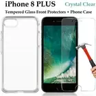 For Apple iPhone 8 PLUS clear case cover & tempered glass front screen protector