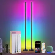 RGB Corner Floor Lamp - 2 Pack Smart LED Corner Lamp with App,Remote Control ...