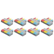 8pcs Din Rail Press Quick Terminal Blocks Splicing Wire Connectors(3 in 9 out)