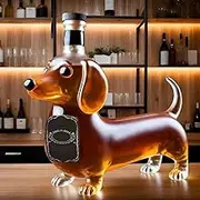 Dachshund Dog Whiskey Bottle, Uniques Dachshund Shape Whiskey Bottles Favors for Lovers Dog Lovers, Funny Dach-shunds Statue Wine Decanter Decoration for Bar, Home, Offices