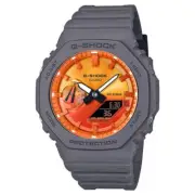 Casio G-Shock GA-2100FL-8AER Men's Watch – Gray Resin Case, Orange Dial, 45mm