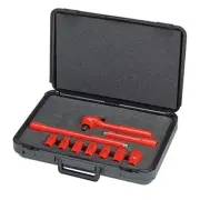 10PC-1,000V INSLTD SOCKET SET 1/2IN DR METRIC KNP989911S6 Brand New!