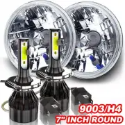 Newest Pair 7inch Led Round Headlights Hi-Lo Beam for Peterbilt 379 359 Trucks (for: Land Rover)