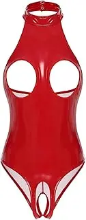 [GRRKDFQ] Women Lingerie Sleeveless Backless Breast Exposure Crotch Exposure Bodysuit