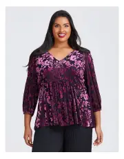 [Taking Shape] Byzantine Velvet Event Top in Black/purple