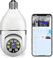 Light Bulb Camera, 1080P 2.4G/5.0GWireless Light Bulb Camera WiFi Outdoor 360 Degree,Light Bulb Security Camera with Motion Detection,Two-Way Audio,Free Cloud Storage