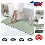 Stylish Sage Green Bath Mat 17" x 59" - Non-Slip & Quick Drying for Modern Homes