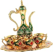 CIYODO Vintage Mug Tea Sets Turkish Tea Pot Wine Cup Set Metal Wine Pot Kit Hotel Cup Decorative Serving