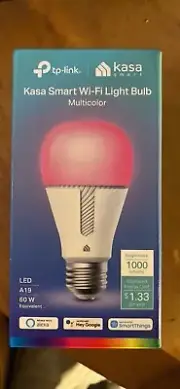 Kasa Smart Wi-Fi Light Bulb Multicolor Dimmable Tp-Link KL135 60W LED A19