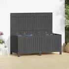 Wooden Garden Storage Box Hydraulic Gas Lift Lid Outdoor Container Sheds Grey