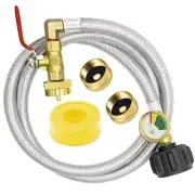 Upgraded 48" Stainless Braided QCC1 Inlet Propane Refill Adapter Hose Extensi...