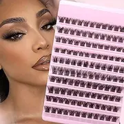 Lashes Cluster 120 Pcs Individual Lashes D Curl 8-16 mm Length, DIY Eyelash Extension False Lashes Soft Fluffy Cluster Eyelas(06)