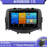 9"Android 13 Head Unit Radio GPS Navi DVR For Toyota Aygo Citroen C1 Peugeot 108