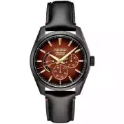 Seiko Presage Sharp-Edged Limited Edition Red Dial Leather Band Watch SPB329