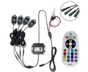 S03 1 to 4 RGB Car Chassis Light Car Atmosphere Light Car Bottom Light RGBW3 Control Pure White Light Led Rock Light
