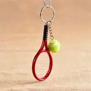 Tennis Mini Racquet with Ball Keychain Racket Gift Keyring RD