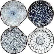 4Pcs Soy Sauce Dishes, Ceramic Dipping Bowls 3 oz Small Dip Bowls Sauce Cups for Condiment Sushi Sauce Dish Bowls, Mini Bowl for Side Dish, Ketchup, Soy Appetizer Plates Tiny Bowls