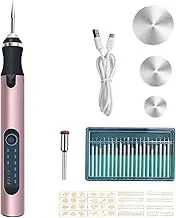 Cordless Rotary Tool Rechargeable Engraving Pen with 300mAh Battery Electric Adjustable Speed Carving Pen Portable Wood Engraving Tool for Sanding Polishing Drilling Etching(B)