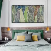 Large tropic leaves hand painting style Canvas