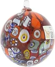 Glass Of Venice Primavera Millefiori Murano Glass Christmas Ornament - Red