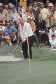 Golf US Open Jack Nicklaus in action from sand on Thursday at Oak - Old Photo
