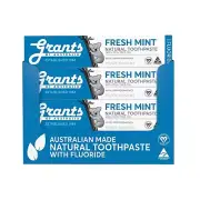 12 x Grants Of Australia Natural Toothpaste Fresh Mint with Fluoride 110g