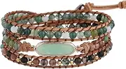 [Plumiss] 4mm Crystal Beaded Bracelet for Women Boho Handmade Adjustable Stackable Wrap Bracelet Jewelry